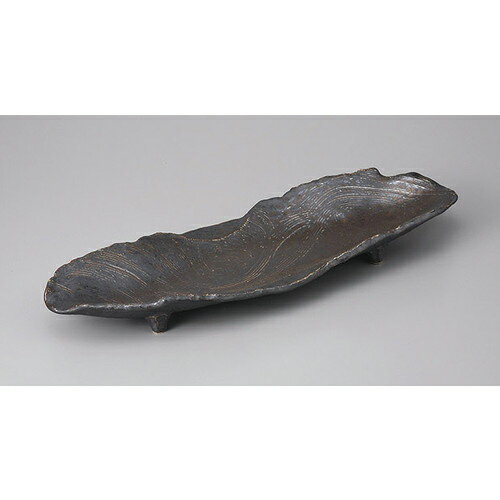 変形盛皿 金結晶櫛目長皿 [43 x 15 x 6cm] | 変形皿 お皿 和皿 人気 おすすめ 食器 業務用 飲食店 カフェ うつわ 器 おしゃれ ギフト プレゼント 引き出物 内祝い 結婚祝い 誕生日 贈り物 贈答品