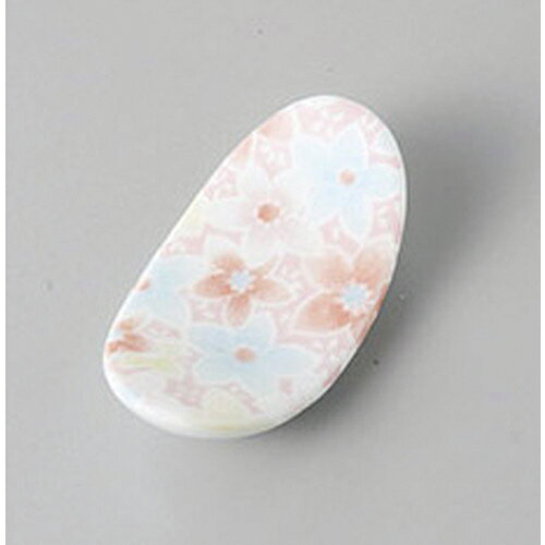 せともの本舗の10個セット 花づくし楕円反ピンク　箸置 [5 x 3.5 x 1.5cm] | 箸置き 箸置 はしおき 箸 カトラリー 食器 業務用 飲食店 カフェ うつわ 器 おしゃれ かわいい お洒落 ギフト プレゼント 引き出物 内祝い 結婚祝い 誕生日 贈り物 贈答品 食器セット｜アングル2