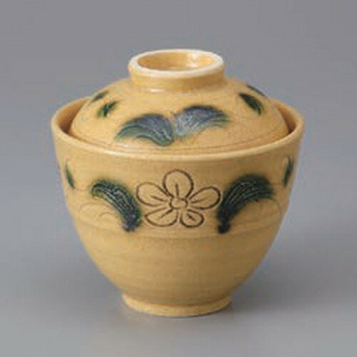 ☆ 円菓子碗 ☆黄瀬戸花唐草蓋向付 [ 10.3 x 10.3cm ] | 和食器 鉢 小鉢 ボウル 浅鉢 料亭 ホテル 食器 業務用 飲食店 カフェ うつわ 器 おしゃれ かわいい ギフト プレゼント 内祝い 誕生日 贈り物 贈答品 おすすめ