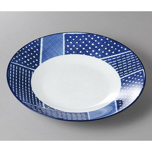 10個セット ☆ パスタ皿 ☆藍格子27.5cm浅鉢 [ 27.5 x 4.6cm ] | パスタ パスタ皿 カレー皿 パスタボウル 食器 業務用 飲食店 カフェ うつわ 器 おしゃれ かわいい お洒落 可愛い ギフト プレゼント 引き出物 内祝い 結婚祝い 誕生日 贈り物 贈答品