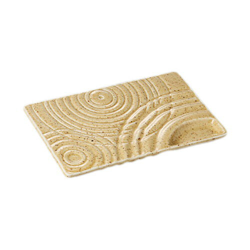 砂丘波紋仕切付焼物皿 [ 21.2 x 13.4 x 1.5cm ] [ 仕切皿 ] | 焼肉 ビュッフェ タレ入れ 人気 おすすめ 食器 業務用 飲食店 カフェ うつわ 器 おしゃれ かわいい ギフト プレゼント 引き出物 誕生日 贈り物 贈答品