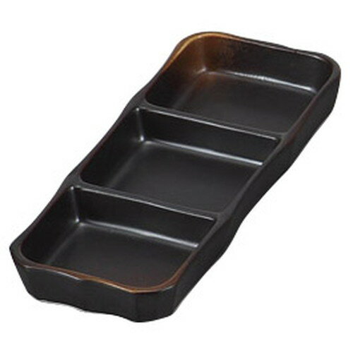 焼締三品皿(中) [ 18.7 x 7.5 x 2.2cm ] [ そば用品 ] | 蕎麦屋 飲食店 和食 業務用