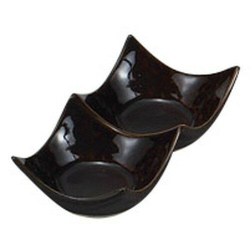 飴キャラメルミニ二連皿 [ 10.5 x 5.2 x 2.7cm ] [ そば用品 ] | 蕎麦屋 飲食店 和食 業務用