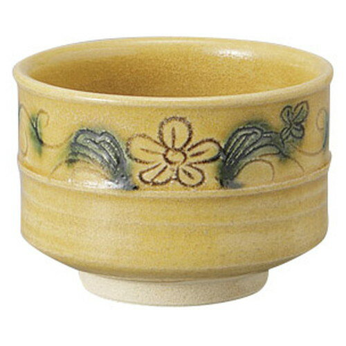 送料無料英語版 黄瀬戸花紋茶碗 木箱入 12 X 8 5cm 抹茶碗 茶道 野点 日本土産 贈り物 新モデル コーヒー お茶用品キッチン用品 食器 調理器具 Insolite Guadeloupe Voyage Com