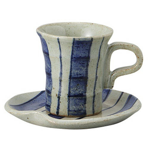 藍太十草コーヒー碗皿 [ C:10 x 7.2 x 7.9cm 130cc S:12.5 x 11.5cm ] [ カップ＆ソーサー ] | コーヒー カップ ティー 紅茶 喫茶 碗皿 人気 おすすめ 食器 洋食器 業務用 飲食店 カフェ うつわ 器 おしゃれ かわいい ギフト プレゼント 引き出物 誕生日 贈答品