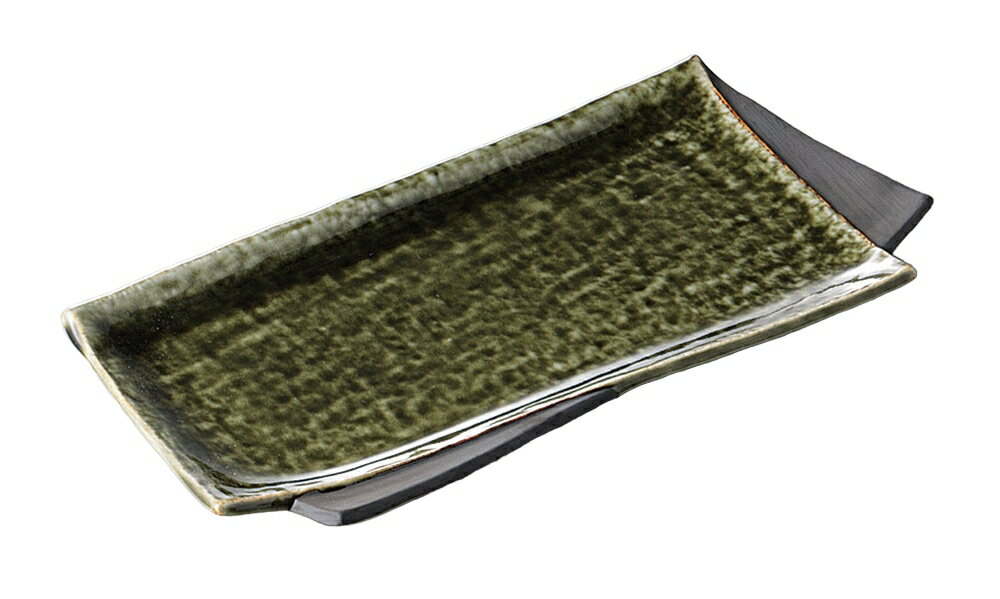 桃山織部松花堂長皿[22.5×11...