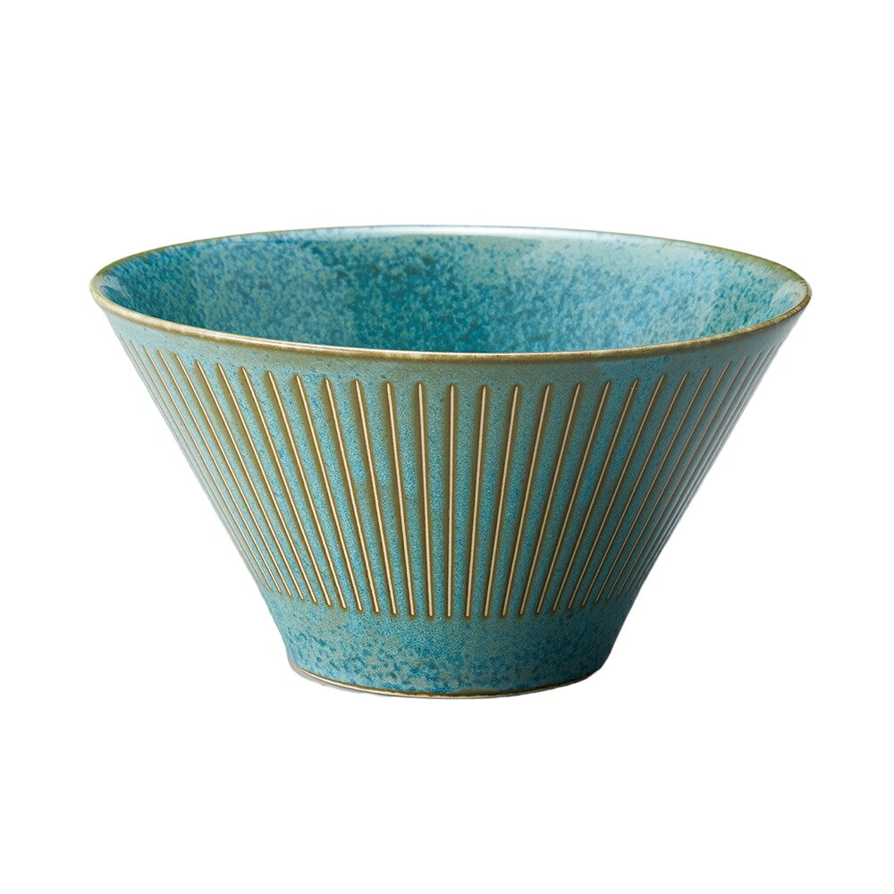 窯変緑撥水十草切立サラダ丼　大 [18.5×10.2cm] | 食器 和食器 業務用 贈答 プレゼント ギフト おしゃれ かわいい 開店 定食 セット そば うどん ラーメン 鉢 丼 丼鉢 どんぶり 中華