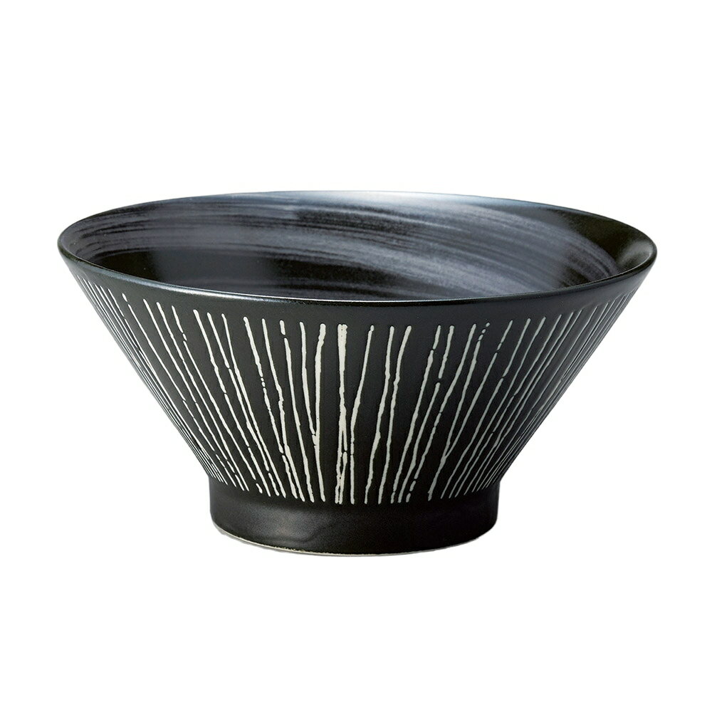 黒トクサ6寸反丼 [19×9.3cm] | 食器 和食器 業務用 贈答 プレゼント ギフト おしゃれ かわいい 開店 定食 セット そば うどん ラーメン 鉢 丼 丼鉢 どんぶり 中華