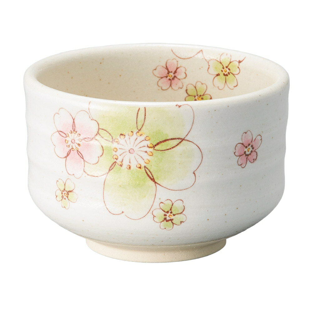 モダン桜グリーン茶碗（ボール箱入） [11.5×7.8cm] | 茶道具 茶道 裏千家 表千家 茶器 抹茶碗 お抹茶 稽古用 茶会 茶席 お点前 お土産 プレゼント ギフト 贈り物