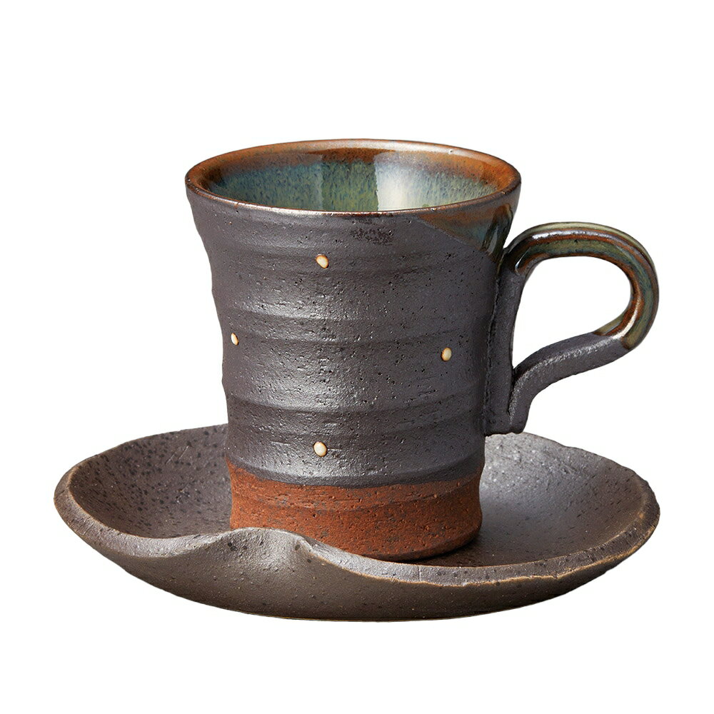 南蛮水玉ミニコーヒー碗皿 [碗:7.2×9.7×7.6cm 130cc 皿:13×11.3×1.6cm] | 喫茶店 業務用 カフェ 贈答 プレゼント ギフト おしゃれ かわいい かっこいい シンプル モダン お祝い 母の日 父の日 敬老の日