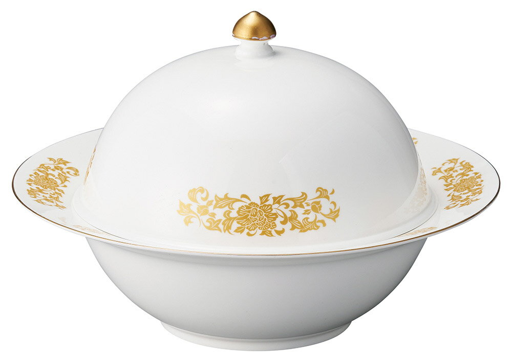 金彩唐草　蓋付スープボール [30.5×21cm 1600cc] | SNS インスタ映え おしゃれ かっこいい カッコイイ 中華料理 業務用 バイキング ビュッフェ 開店 アジア