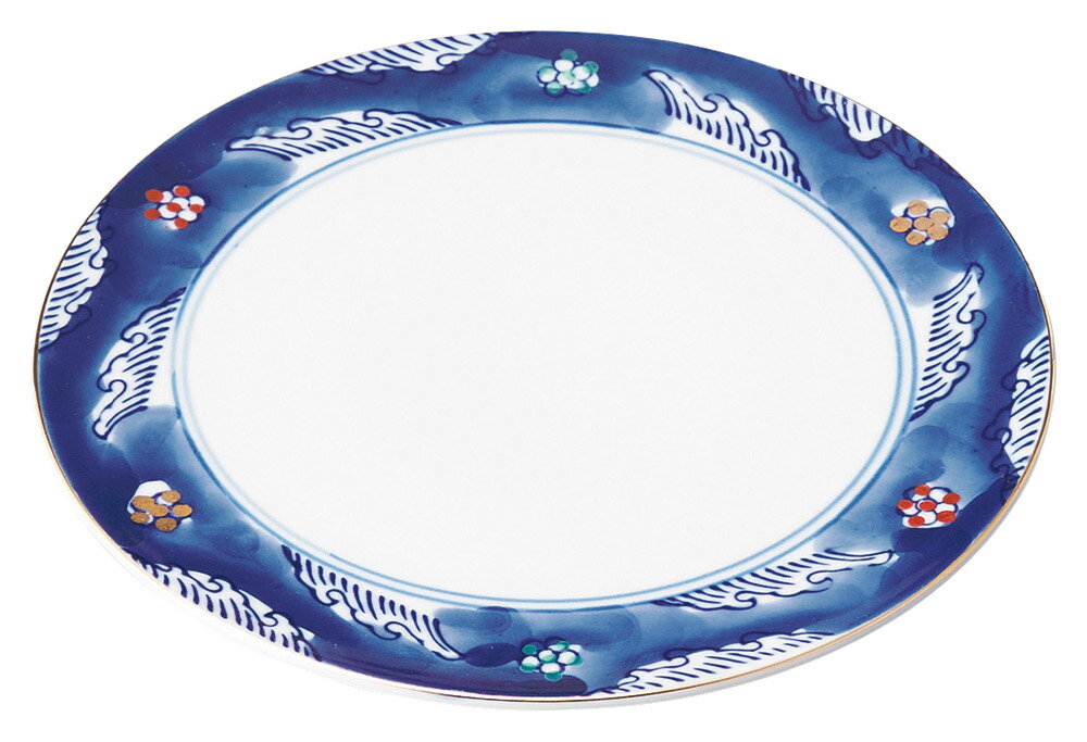 染錦古伊万里　フラット丸皿（小） [16.2×1.3cm] | SNS インスタ映え おしゃれ かわいい かっこいい 和カフェ おうちカフェ 器 食器 和食器 洋食器 業務用 バイキング ビュッフェ 開店