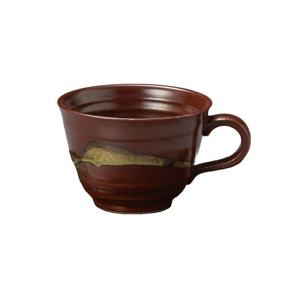 渦紋赤コーヒー碗 [11.5×9.5×6.5cm 210cc