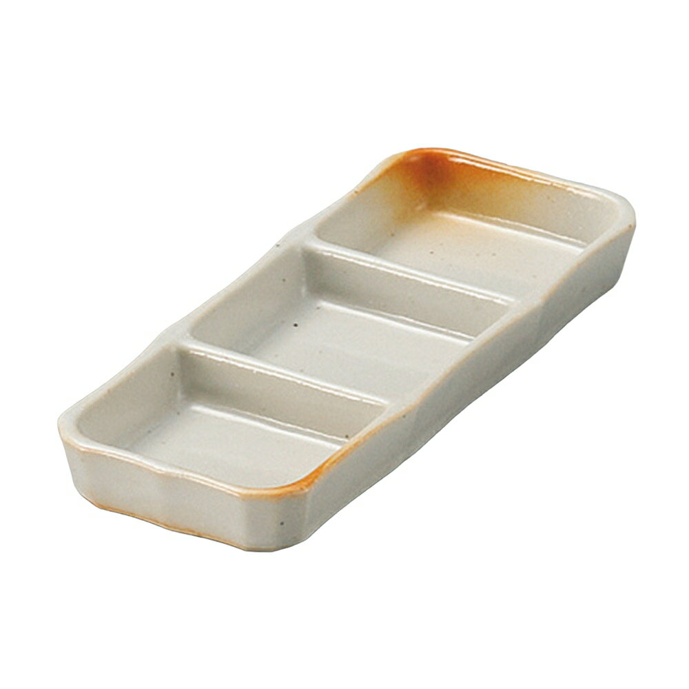 火色志野三品皿（中） [18.8×7.5×2.2cm] | 食器 和食器 和皿 業務用 贈答 プレゼント ギフト おしゃれ ..