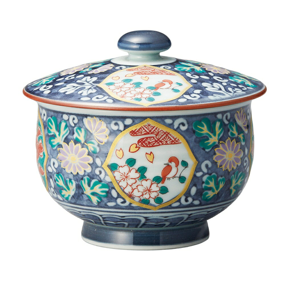 伊万里　蓋付き煮物碗4個セット 趣楽】 明治時代 古伊万里細密絵付け蓋茶碗 八客 高級和食器 本物保証