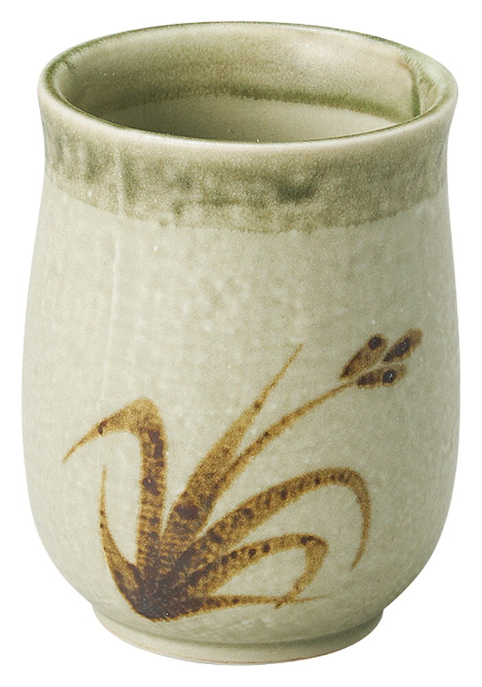 [商品名]織部流し芦絵　長湯呑[素材][寸法]5.8×9cm結婚式のお返し、母の日のプレゼント、退職祝いなど、さまざまな場面でご利用いただけます。陶器の専門問屋が厳選した、プレゼントやギフトにピッタリな逸品です。[5.8×9cm] 選び抜いた焼き物の湯呑みは、使うごとに愛着が増し、幸せをもたらしてくれる大切な一品となるでしょう。たいせつなあの人へ贈ってみてはいかがでしょうか。ご自宅での普段使いの他に、レストランや居酒屋などの飲食店で、季節を問わずご利用いただける商品でございます。また、弊社サイトでは他にも様々な商品を数多く取り揃えておりますので、お好みや用途、御予算に合わせてお選び下さいませ。一部の商品はメーカーよりお取り寄せとなりますので、納期が前後することがございます。あらかじめご了承ください。商品によっては手造りのため、写真と色・かたちが若干異なることがございます。われものですので丁重に梱包させていただいておりますが、ご質問などございましたらお気軽にお問い合わせください。ご注文に関する注意事項は 【こちら】ご購入前にご確認ください。