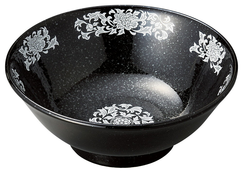 黒白盛牡丹　7．0高台丼 [21.5×8.5cm] | SNS インスタ映え おしゃれ かっこいい カッコイイ 中華料理 業務用 バイキング ビュッフェ 開店 アジア