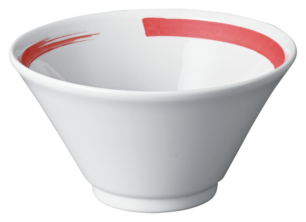 朱雀刷毛目赤ライン　切立19cm深丼 [18.8×10.2cm] | SNS インスタ映え おしゃれ かっこいい カッコイイ 中華料理 業務用 バイキング ビュッフェ 開店 アジア