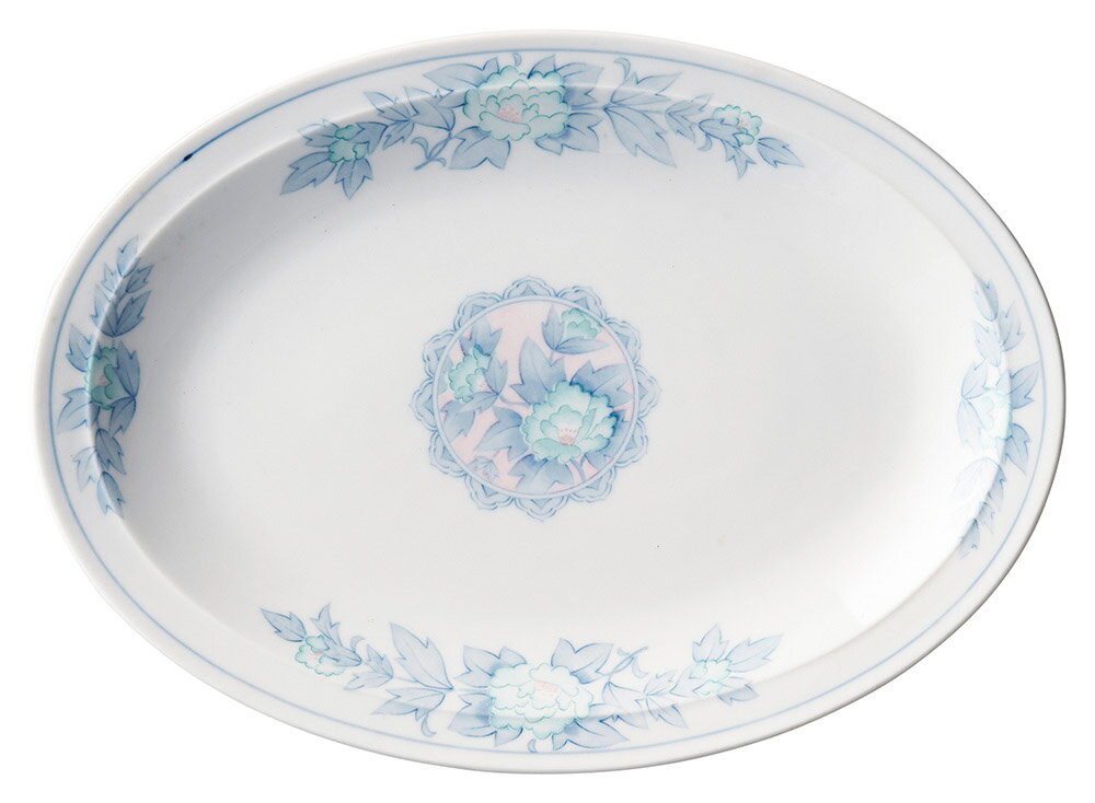 三色牡丹　9吋プラター [23×17cm] | SNS インスタ映え おしゃれ かっこいい カッコイイ 中華料理 業務用 バイキング ビュッフェ 開店 アジア(3)