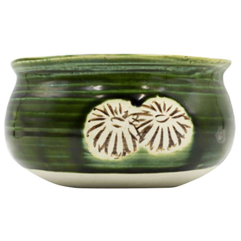 織部菊抜建水（忠作） 化粧箱入 [13.5×8cm 480g] | 茶道具 茶道 裏千家 表千家 お抹茶 稽古用 茶会 茶席 器 建水 お点前 お土産 プレゼント ギフト 贈り物のサムネイル