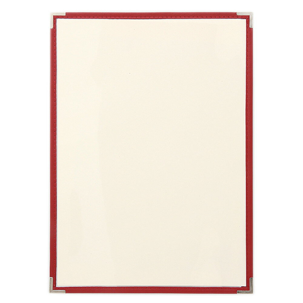 合皮クリアテーピングメニュー A4/4ページ エンジ [ 228 x 312mm ] 【 メニュー 】| レストラン カフェ..