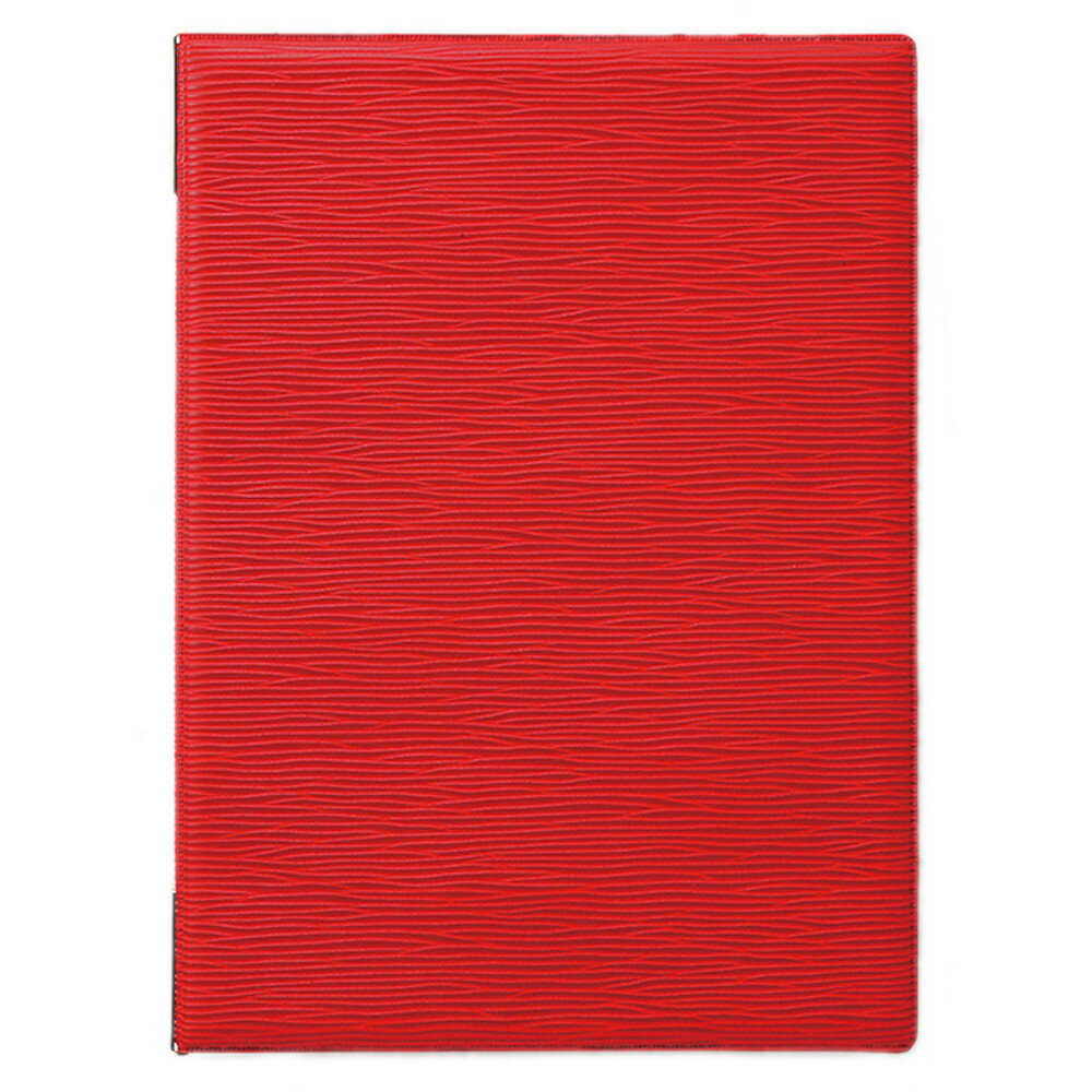 レザータッチ グルーブメニュー 中 レッド [ 206 x 271mm ] 【 メニュー 】| レストラン カフェ 喫茶店 飲食店 卓上 店舗備品 お品書き 業務用