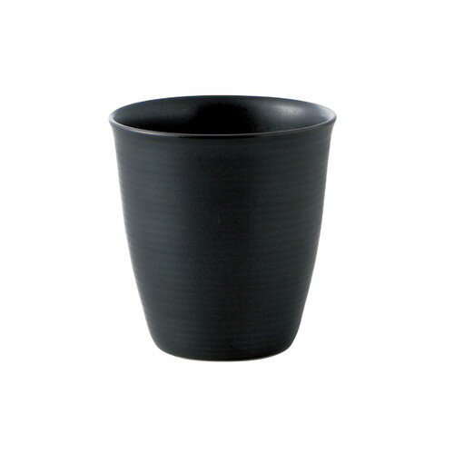 カップ 千段フリーカップ 黒 [直径85 X 90mm] [約190g][約295cc] 【業務用 カフェ ホテル シンプル 洋食器】