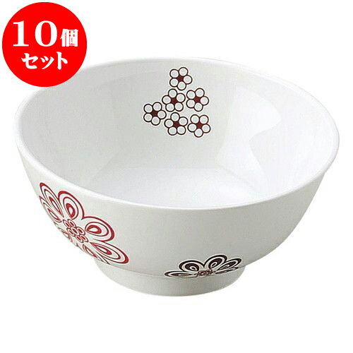 10個セット 和陶オープン 花紋 （赤）京茶碗 [ 11.5 x 5.4cm ] | 人気 おすすめ 食器 洋食器 業務用 飲食店 カフェ うつわ 器 おしゃれ かわいい ギフト プレゼント 誕生日 贈答品 食器セット 食器セット