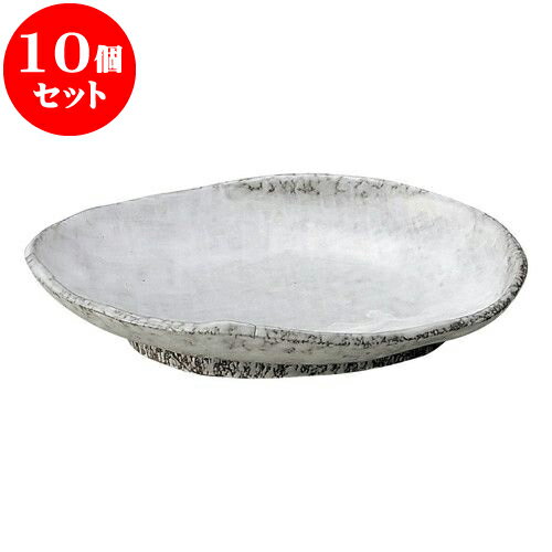 10個セット 和陶オープン 白刷毛目 6.5号小判皿 [ 20 x 14.5 x 3.5cm ] | 人気 おすすめ 食器 洋食器 業務用 飲食店 カフェ うつわ 器 おしゃれ かわいい ギフト プレゼント 誕生日 贈答品 食器セット 食器セット