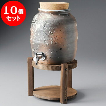 10個セット 焼酎サーバー 古信楽焼酎サーバー焼杉台付（信楽焼） [ 23 x 24cm 3,600、台20 x 16cm ] | 焼酎 保存 インテリア サーバー バー bar 晩酌 人気 おすすめ 食器 業務用 飲食店 カフェ うつわ 器 おしゃれ かわいい ギフト プレゼント 引き出物 誕生日 贈り物 贈答品