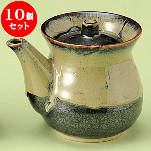 10個セット 卓上カスターセット 白均窯流ししょう油差し [ 7.5 x 9.5cm 250cc ] 料亭 旅館 和食器 飲食店 業務用