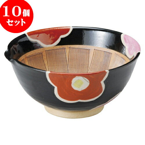 10個セット すり鉢 天目椿 櫛目4.0すり鉢 赤絵 [ 12.9 x 12.7 x 5.4cm ] | 人気 おすすめ 食器 洋食器 ..