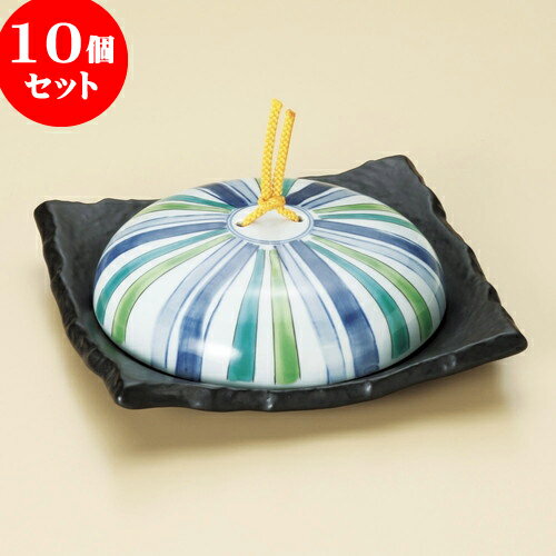 10個セット 陶板 十草模様石目正角陶板鍋（大）（蓋強化） [ 19.9 x 19.4 x 5.5cm ] | 人気 おすすめ 食器 洋食器 業務用 飲食店 カフェ うつわ 器 おしゃれ かわいい ギフト プレゼント 誕生日 贈答品 食器セット 食器セット