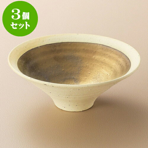3個セット向付 焼〆金彩6.2そり鉢（信楽焼） [ 18.8 x 7cm ] | 和食器 鉢 小鉢 ボウル 浅鉢 料亭 ホテル 食器 業務用 飲食店 カフェ うつわ 器 おしゃれ かわいい ギフト プレゼント 内祝い 誕生日 贈り物 贈答品 おすすめ 食器セット
