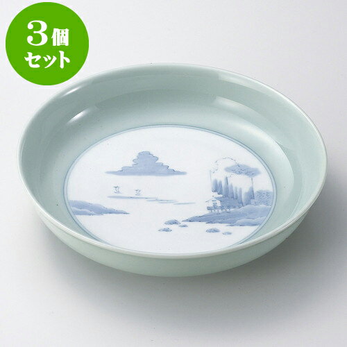 3個セット有田焼大皿 青磁内山水9号鉦鉢（有田焼） [ 28 x 6cm ] | 人気 おすすめ 食器 洋食器 業務用 飲食店 カフェ うつわ 器 おしゃれ かわいい ギフト プレゼント 誕生日 贈答品 食器セット 食器セット