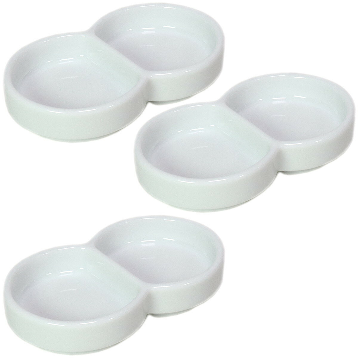 3個セット薬味皿 白磁丸二品盛 [ 10.7
