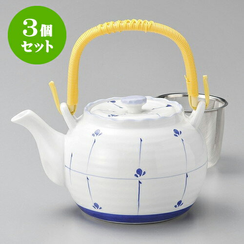 3個セット土瓶 めばえ6号土瓶（アミ付） [ 1,070cc ] | ポット 急須 土瓶 お茶 大きい 一服 まったり 人気 おすすめ 食器 業務用 飲食店 カフェ うつわ 器 おしゃれ かわいい ギフト プレゼント 引き出物 誕生日 贈り物 贈答品 食器セット