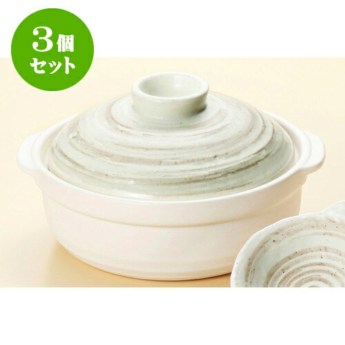 3個セット土鍋 石目 東風（こち）7号鍋 [ 26 x 22.5 x 13.3cm ] | 土鍋 小さい 小さめ 2人用 インスタ あったかい ほかほか 人気 おすすめ 食器 業務用 飲食店 カフェ うつわ 器 おしゃれ かわいい ギフト プレゼント 引き出物 誕生日 贈り物 贈答品 食器セット