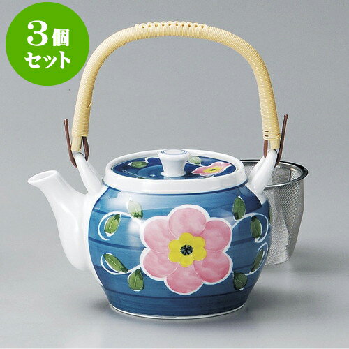 3個セット土瓶 唐草花U付6号土瓶（有田焼） [ 13.5 x 11cm 900cc ] | ポット 急須 土瓶 お茶 大きい 一服 まったり 人気 おすすめ 食器 業務用 飲食店 カフェ うつわ 器 おしゃれ かわいい ギフト プレゼント 引き出物 誕生日 贈り物 贈答品 食器セット