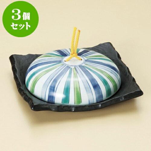 3個セット陶板 十草模様石目正角陶板鍋（小）（蓋強化） [ 17.2 x 17.2 x 5.2cm ] | 人気 おすすめ 食器 洋食器 業務用 飲食店 カフェ うつわ 器 おしゃれ かわいい ギフト プレゼント 誕生日 贈答品 食器セット 食器セット