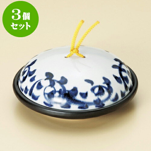 3個セット陶板 染付タコ唐草陶板鍋（大）（蓋強化） [ 18.5 x 7.7cm ] | 人気 おすすめ 食器 洋食器 業務用 飲食店 カフェ うつわ 器 おしゃれ かわいい ギフト プレゼント 誕生日 贈答品 食器セット 食器セット