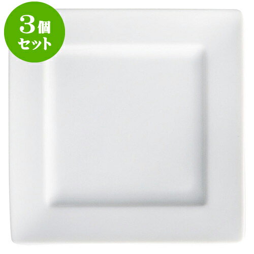 3個セットもだんコントラスト Arctic Whiteシャープエッジ24cm正角皿 [ 24 x 2.6cm ] | 四角 スクエア スクエアー 角皿 パスタ 人気 おすすめ 食器 洋食器 業務用 飲食店 カフェ うつわ 器 おしゃれ かわいい ギフト プレゼント 引き出物 誕生日 贈り物 贈答品 食器セット
