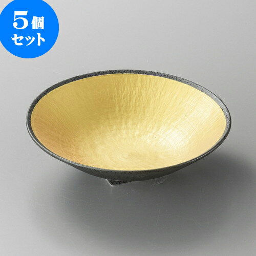 5個セット向付 雲母金とちり丸鉢 [ 17.2 x 4.7cm ] | 和食器 鉢 小鉢 ボウル 浅鉢 料亭 ホテル 食器 業務用 飲食店 カフェ うつわ 器 おしゃれ かわいい ギフト プレゼント 内祝い 誕生日 贈り物 贈答品 おすすめ 食器セット