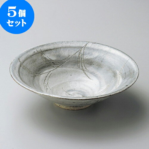 5個セット向付 粉引草彫平鉢 [ 18 x 5.3cm ] | 和食器 鉢 小鉢 ボウル 浅鉢 料亭 ホテル 食器 業務用 飲食店 カフェ うつわ 器 おしゃれ かわいい ギフト プレゼント 内祝い 誕生日 贈り物 贈答品 おすすめ 食器セット