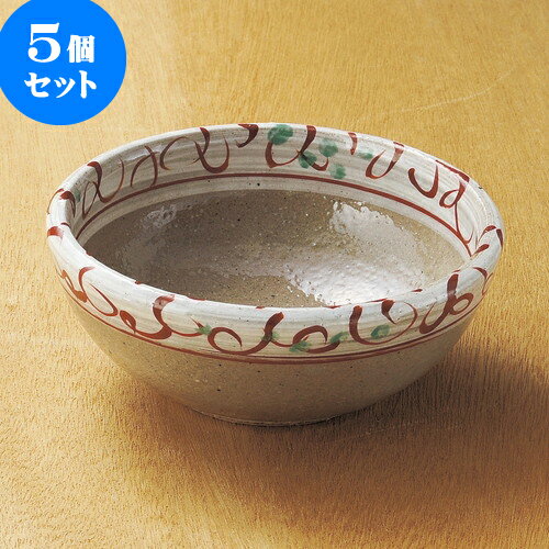 5個セット向付 渕赤彩ボール（小） [ 16 x 7.6cm ] | 和食器 鉢 小鉢 ボウル 浅鉢 料亭 ホテル 食器 業務用 飲食店 カフェ うつわ 器 おしゃれ かわいい ギフト プレゼント 内祝い 誕生日 贈り物 贈答品 おすすめ 食器セット