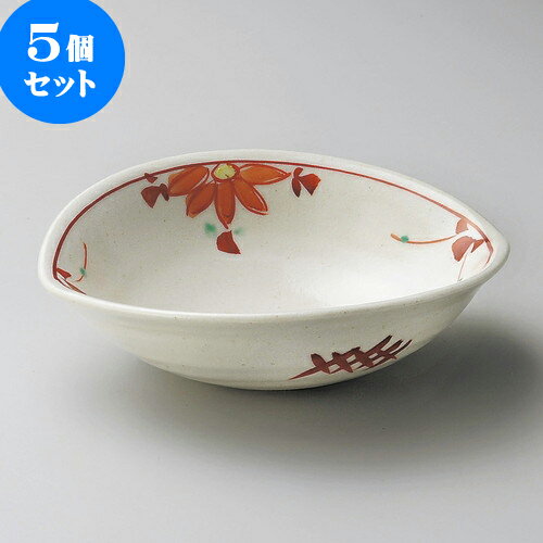5個セット向付 赤絵花つなぎすげ傘向付 [ 17.3 x 15 x 5.3cm ] | 和食器 鉢 小鉢 ボウル 浅鉢 料亭 ホテル 食器 業務用 飲食店 カフェ うつわ 器 おしゃれ かわいい ギフト プレゼント 内祝い 誕生日 贈り物 贈答品 おすすめ 食器セット