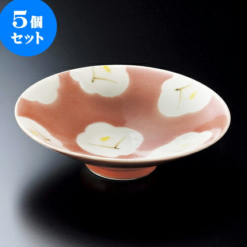 5個セット向付 紅釉椿平小鉢（有田焼） [ 16 x 4.5cm ] | 和食器 鉢 小鉢 ボウル 浅鉢 料亭 ホテル 食器 業務用 飲食店 カフェ うつわ 器 おしゃれ かわいい ギフト プレゼント 内祝い 誕生日 贈り物 贈答品 おすすめ 食器セット