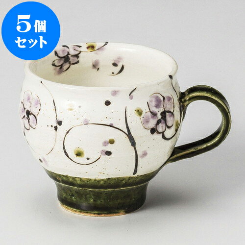5個セット マグカップ 織部花唐草マグ [ 8.7 x 7.6cm 300cc ] | 人気 おすすめ 食器 洋食器 業務用 飲食店 カフェ うつわ 器 おしゃれ かわいい ギフト プレゼント 誕生日 贈答品 食器セット 食器セット
