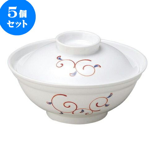 5個セット 和陶オープン 赤絵唐草 多用碗（大） [ 14.8 x 8.1cm ] | 人気 おすすめ 食器 洋食器 業務用 飲食店 カフェ うつわ 器 おしゃれ かわいい ギフト プレゼント 誕生日 贈答品 食器セット 食器セット