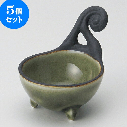 5個セット珍味 桃山織部ビワ型手付珍味 [ 6 x 3 x 6.5cm ] | 珍味 小付け 小鉢 小皿 お漬物 薬味入れ ..